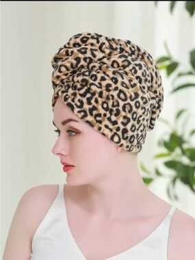 Leopard Print Plush Hair Turban